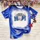thumbnail image 2 of Camiseta holgada de manga corta con cuello en V y estampado informal elegante para mujer OAVQHLG3B Store  lin121212, 2 of 5