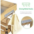 thumbnail image 4 of TYUIOP Outdoor Garden Potting Bench Table Wooden Horticulture Planting Worstation w/Metal Tabletop/Storage Shelf/3 Hooks. Natural Wood, 4 of 9