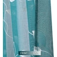 thumbnail image 6 of Haperlare 2 Panels 26"W x 24"L Sheer Kitchen Curtains Leaves Embroidery Cafe Curtains Half Window Curtain Set for Bathroom, Teal, 6 of 7