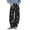 Black, variant on sicmoss Women's Blue Y2K Distressed Barrel Jeans Baggy Wide Leg Floral Print Long with Patchwork