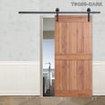 thumbnail image 1 of TMS 36 in. x 84 in. Vertical Slat 2-Panel Primed Natural Wood Sliding Barn Door with Sliding Door Hardware Kit TSQ08-Dark, 1 of 6