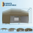 thumbnail image 7 of 10x20 Pop Up Canopy Tent with 4 Sidewalls,Heavy Duty Outdoor Canopy with 3 Adjustable Height, Commercial Street Vendors Party Tents, Brown, 7 of 7