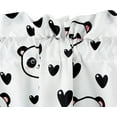 thumbnail image 3 of Chezmoi Collection 4-Piece Kids/Teens Panda Love Window Curtain Set - Soft Microfiber Black White Girls Printed Love Panda Hearts Whimsical Fun Kids Rod Pocket Drapes, 2-Panels (42"W x 84"L), 3 of 8