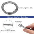 thumbnail image 2 of 1/4" (6mm) 25ft (8m) 304 Stainless Steel Cable Wire Rope 7 x 19 Strands Aircraft Wire for Outdoors Decking, 2 of 5
