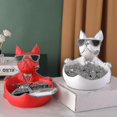 thumbnail image 4 of Estatua de Bulldog Francés, figura de perro divertido, caja de almacenamiento creativa para joyería de llaves, Control remoto, decoración de mesa para el hogar, 4 of 4