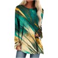 thumbnail image 1 of Besolor Hauts à Manches Longues pour Femmes Chemises Décontractées Habillées Col Rond Manches Longues Tuniques Amples et Fluides pour Leggings Multicolore 19, 1 of 5