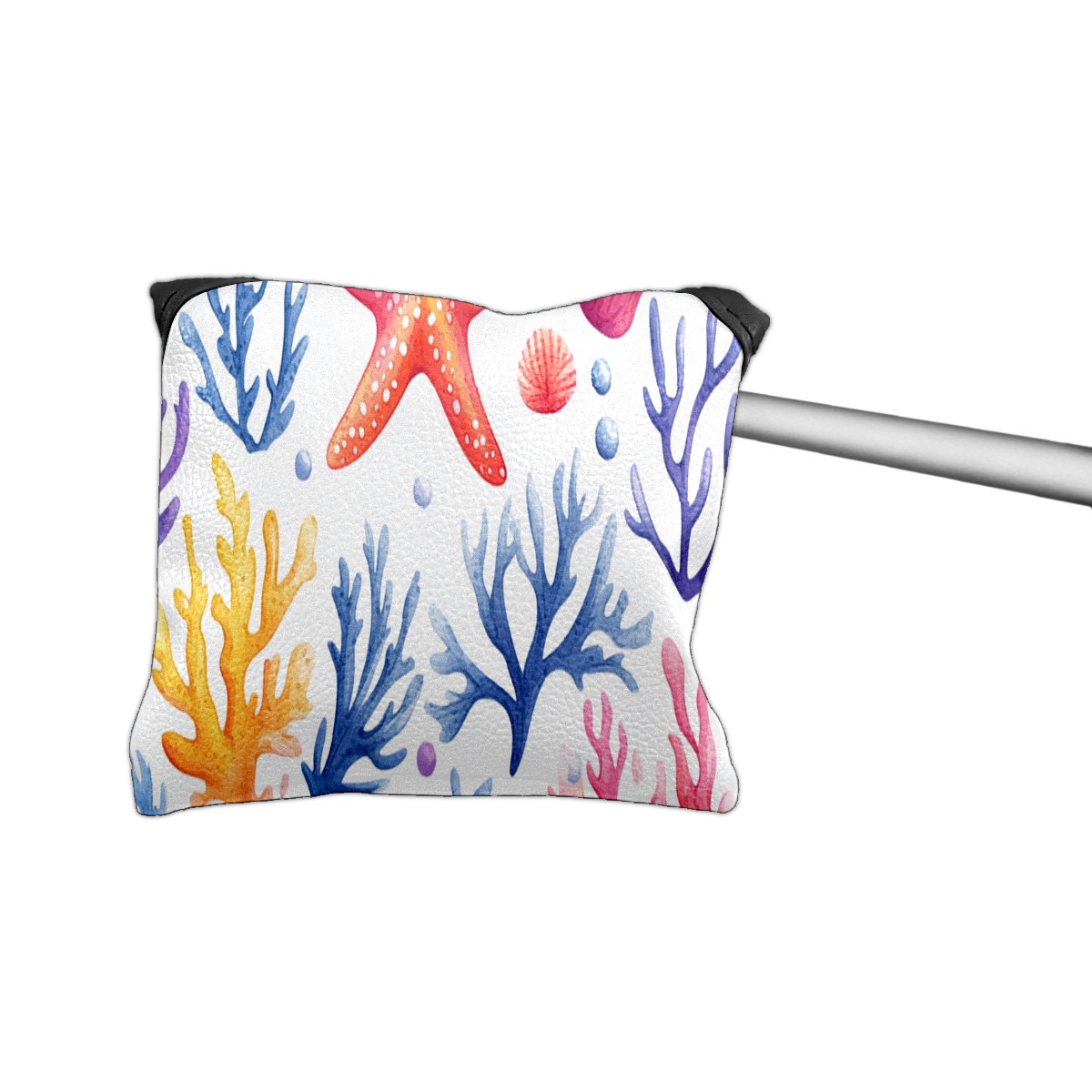 Golf Mallet Putter Cover Premium Leather Waterproof Golf Putter Head Cover with Magnetic Closure Coral Starfish