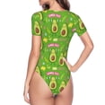 thumbnail image 4 of Easygdp Avocado Work Out Women's One-Piece Swimsuit Slim Fit Crew Neck Bodysuit Athletic Swimwear with Concealed Buckle - XX-Large, 4 of 9