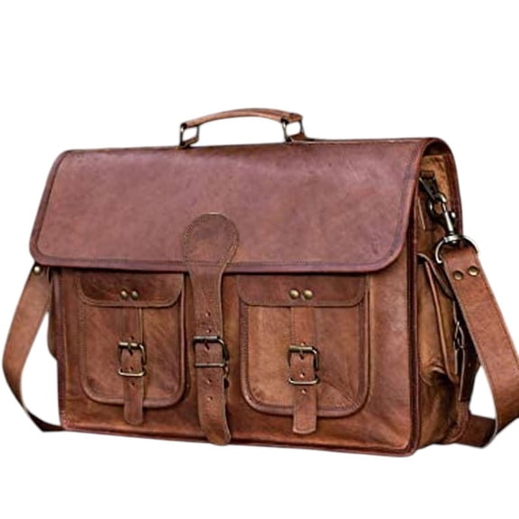 Leather Messenger Bag for Men – 13” Laptop Satchel & College Shoulder Bag
