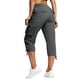 thumbnail image 3 of TaTaai Womens Solid High Waist Capri Pants Drawstring Elastic Waist Casual Cargo Trousers With Pockets Soft Lightweight Comfy Pants For Daily Casual Seaside Outfits Gift, 3 of 5