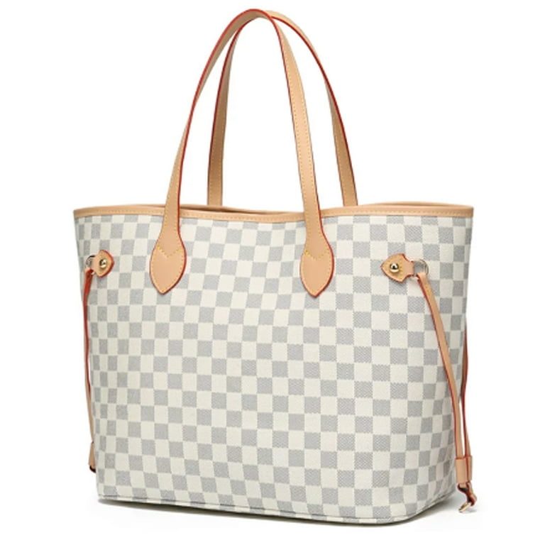 Skearow Fashion Women Checkered Crossbody Bag, 3-In-1 Set Satchel