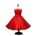 thumbnail image 3 of Styles I Love Little Kid Girls Sleeveless Sequin Tulle Flower Girl Dress Wedding Pageant Party Dresses 2-8Y, 5 Colors (Red, 150/6-7 Years), 3 of 5