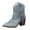 Blue, variant on Rokment Womens Fringed Openwork Wide Mid Calf Cowboy Boots Fall Winter Casual Suede Embroidered Pointed Toe Chunky Stacked Heels Cowgirl Dress Booties