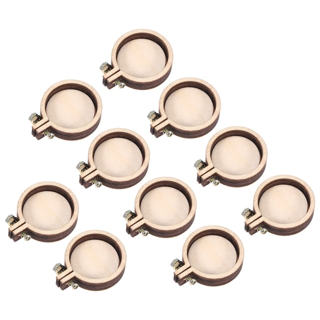 10PCS Wooden Small Embroidered Hoop Mini Round Cross Stitch Fixed Frame Sewing Accessories