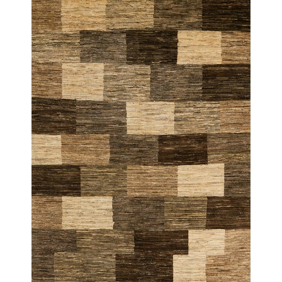 Ahgly Company Indoor Rectangle Abstract Bronze Brown Abstract Area Rugs, 5' x 7'