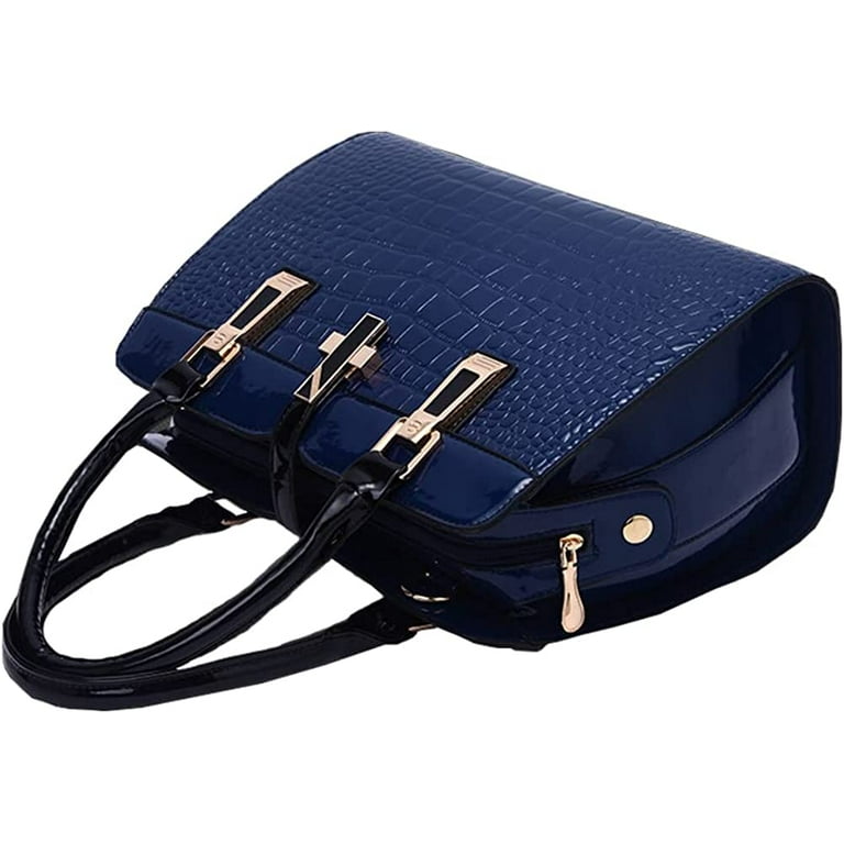 PIKADINGNIS Crocodile Print Shoulder Bag for Women Top Handle Handbag Soft  Faux Leather Crossbody Bag Fashion Satchel Retro Purse