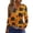 Orange, variant on Womens Halloween Tops Long Sleeve Pumpkin Print V-neck Loose Casual Tee Tops