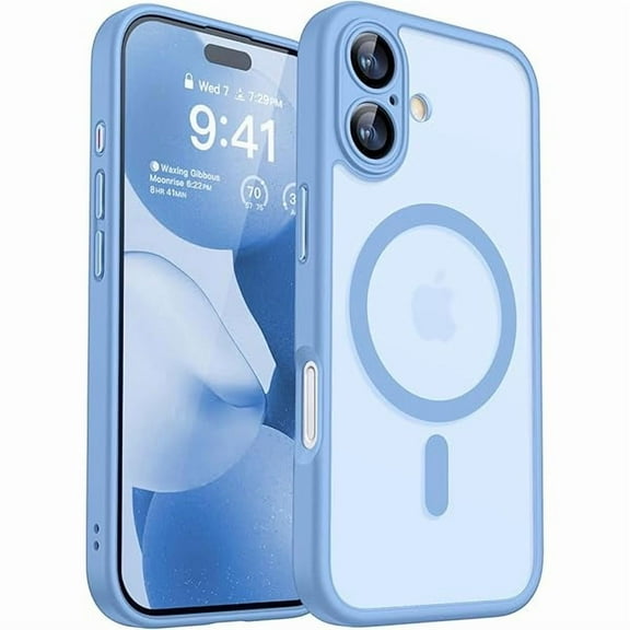 1997 Magnetic for iPhone 17 Case, Upgraded [Full Camera Protection] [Compatible with Magsafe] [Translucent Matte] Shockproof Protective Phone Case for iPhone 17 - Light Blue