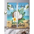 thumbnail image 3 of Summer Beach Sheer Curtains 2 Panels Set It's 5 O'clock Somewhere Tropical Coconut Floral Sheer Window Curtains Light Filtering Rod Pocket Voile Drapes for Bedroom Living Room 52"X108", 3 of 9