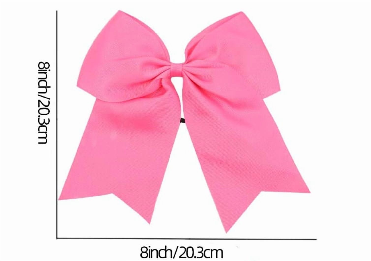 Yoyauz 8" Plus Cheerleader Bow Girl Hair Ornament with Ponytail Stand Bow Cheerleader Soft Football Competition Sports