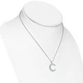 thumbnail image 3 of 925 Sterling Silver Clear CZ Moon Crescent Pendant Necklace Stud Earrings Set, 18", 3 of 5