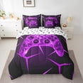 thumbnail image 2 of Castle Fairy Video Game 7pcs Bedding Comforter Set,Black Purple Queen Bedding Sets Super Cozy,Geometric Theme Queen Sheet Sets,Ultra Soft Abstract Home Decor,Reversible, 2 of 8