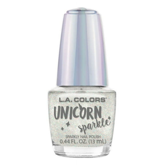 L.A. COLORS Unicorn Sparkle Nail Polish, Sugar Snowflake, 0.44 fl oz.