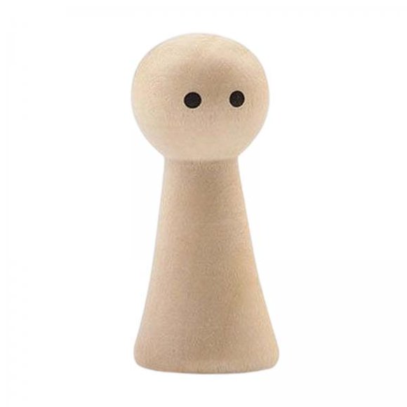 GUOOL 3xWood Figures Smooth Surface Blank Wooden Peg Doll for Decor Desk Holidays 3.4cmx1.5cm Round 3 Pcs