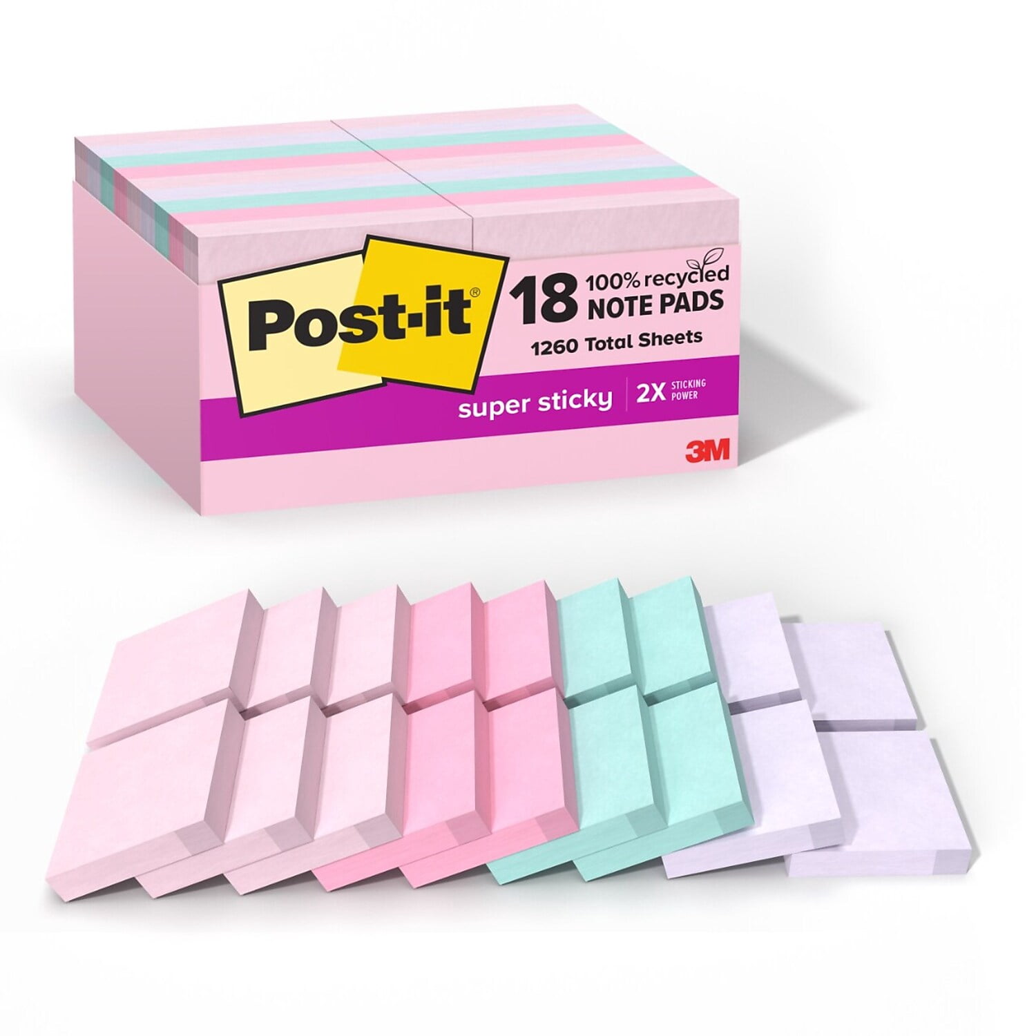 Post-it Super Sticky Notes, 3x3 Inch, 12 Pads - Energy Boost Colors, 2X Sticking Power - View #13