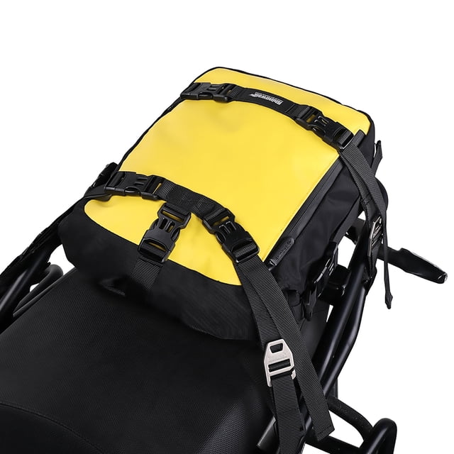 YOPTOP Motorcycle Bag Tail Bag Waterproof Large Capacity Backpack Pannier Bag Versatile Bag with straps (Yellow, 10L),Yellow,30L