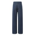 thumbnail image 5 of vigerkar Women's Wide Leg Jeans Distress Adjustable Waist Denim Pants Vintage Y2K Trousers Dark Blue, S, 5 of 9