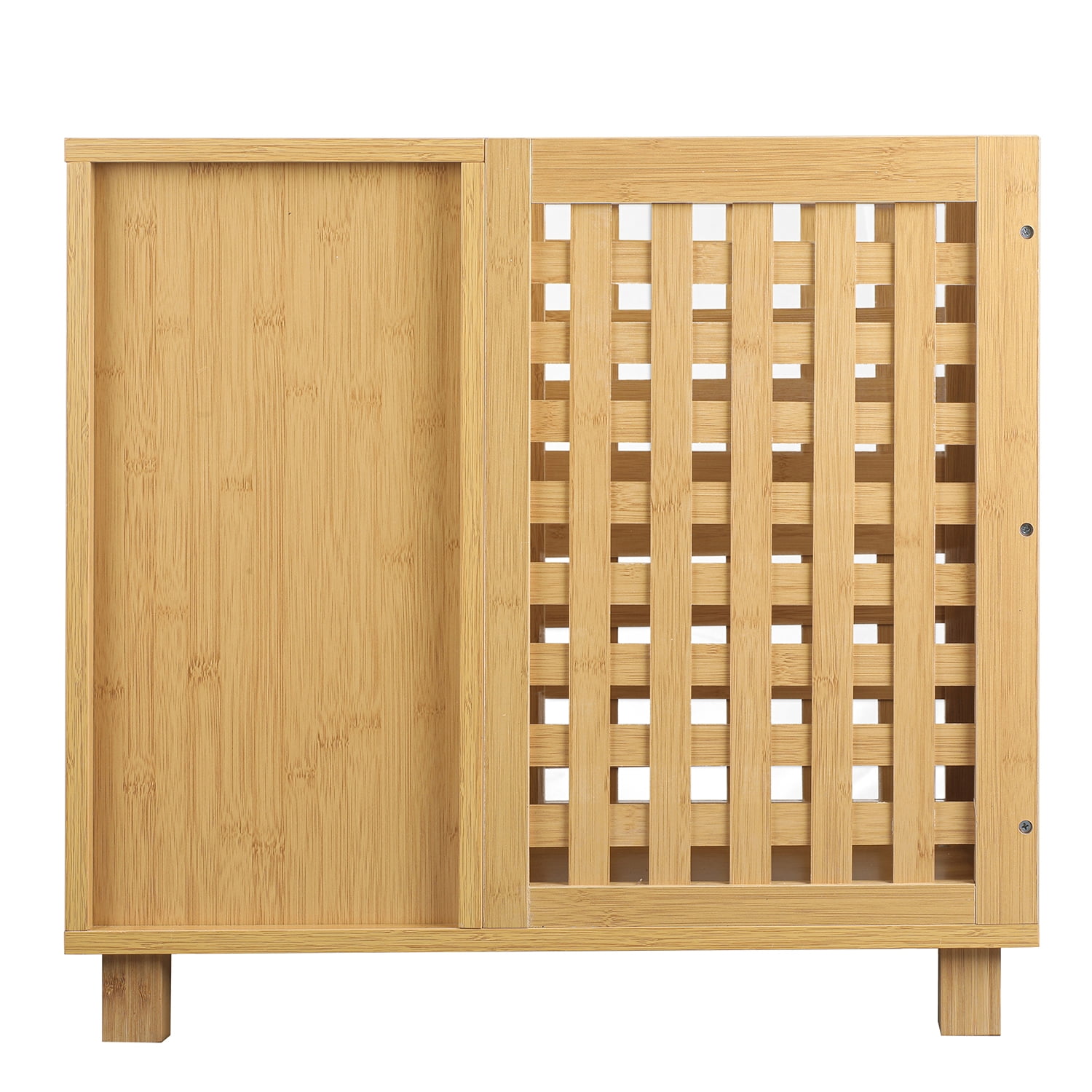 Kadyn Bamboo Bathroom Storage Organizer Cabinet, Out Bamboo Laundry Hamper for Home , Laundry Hamper Basket with Drawers, Nature