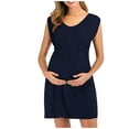 thumbnail image 1 of Tranfacy Robe de Maternité à Manches Courtes pour Femme, Robe Camisole de Maternité, Robe de Maternité Unie Sans Manches à Col Rond, Robe Maxi Débardeur pour Femmes Enceintes, 1 of 4