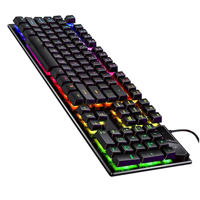 Clavier de Jeu Mécanique Filaire avec Rétroéclairage LED Dynamique pour une Lecture Améliorée
