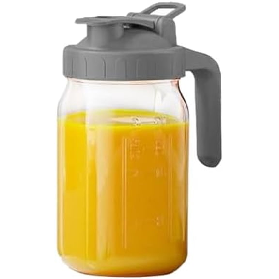 Mason Water Jar Wide Mouth 24 oz Mason Jar Sealed Plastic Lid with Pouring Air Tight Leak Proof Suitable for Tea, Milk, Lemonade, Juice, Coffee, Beverages, Etc$$Home Decor, Kitchen, & Other