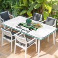 thumbnail image 2 of Hello Spring Table Cloths for 3 Foot Rectangle Tables, Easter Flowers Green Truck Floral Blue Plaid Patio Waterproof Elastic Fitted Tablecloths, Washable Rectangular Table Cover for Camping, 2 of 8