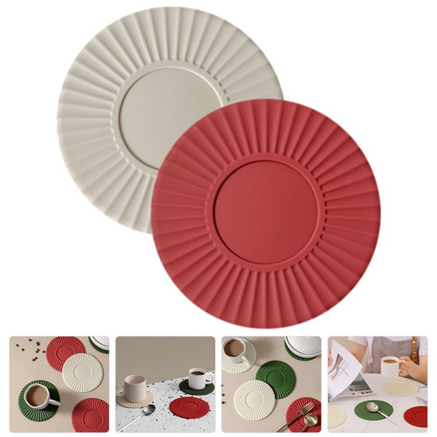 ADDHAT 2Ud Manteles Aislantes De Silicona Para Cocina Alfombrilla Antideslizante Para Ollas Y Platos
