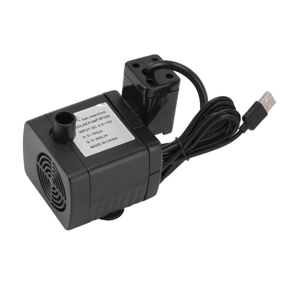 USB Water Pump Solar Submersible for Pond, Fish Tank, Fountain - DC4.5-10V, 200L/H