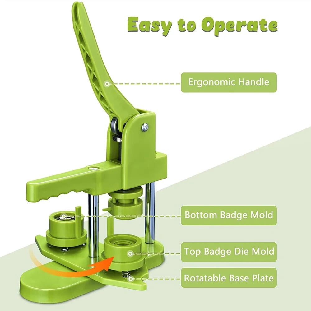 Badges Button Maker Machine, 58MM Pin Badges Making Machine, DIY Pin Button Punch Press Machine ,Beginner-Friendly