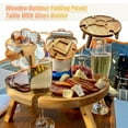 thumbnail image 1 of Portable Picnic Table with Wine Rack Compartmental Tray Round Wooden Collapsible Desk for Outdoors Events Romantic Dinners Beach Camping, 1 of 9