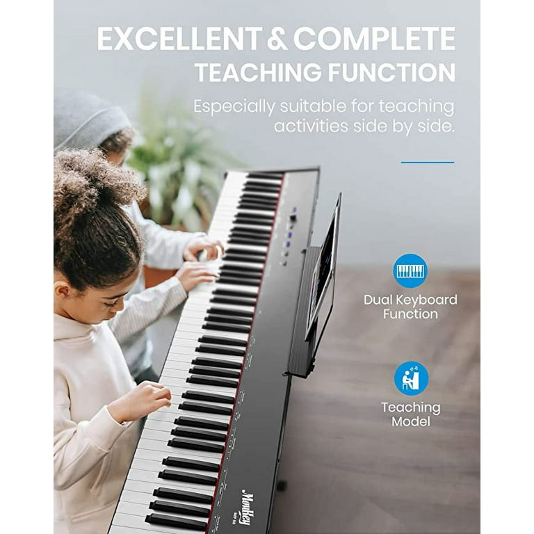 88-Key Digital 🎹 Piano Set w/ Semi-Weighted Keys, Stand, Sustain Pedal –  Best Choice Products
