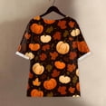 thumbnail image 6 of Godom Halloween Shirts for Women Ghost Graphic Button Oversized T Shirt Short Sleeve Tees Tops, 6 of 7