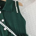 thumbnail image 5 of ZXLBBD Dress for Girls Sleeveless Lace Lapel Collar Button Solid Color Flowy for Toddler and Kids Outfit Elegant Wedding Prom Dress, 5 of 6