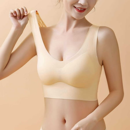 

Womens Beautiful Back Underwear Seamless No Steel Ring Bra Big Breasts Show Small Thin Sports Bra Note Please Buy One Or Two Sizes Larger