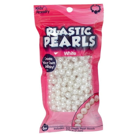 Kids Craft Plastic Pearl Beads, White