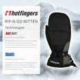 thumbnail image 5 of HOTFINGERS Men's Rip-N-Go Alpine Sport Fabric Mitten, Color: Black/Gray, Size: M, 5 of 5