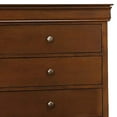 thumbnail image 3 of Transitional Style Wooden Chest With 5 Drawers  Cherry Brown, 3 of 5
