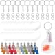 thumbnail image 1 of 30 juegos de llaveros DIY, kit para hacer llaveros de corazón en blanco, llaveros acrílicos en blanco con borlas, anillos de salto, accesorios de componentes, 1 of 6