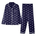 thumbnail image 5 of Sngxgn Women Pajamas Set Button up Sleepwear Short Sleeve Nightwear with Long Pants Soft Pjs Set with Pockets(BU1,L), 5 of 5
