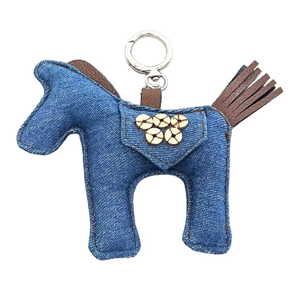 Visland Plush Horse Bag Pendant Fuzzy Horse Backpack Charm Cute Horse Pendant with Golden Coins Lucky Keyring Gift for Family Friends